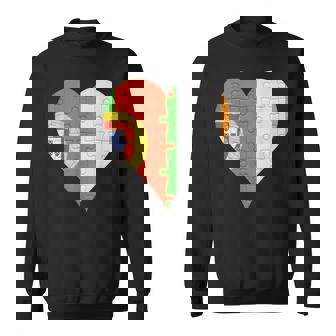 Portuguese Irish Flag Heart Sweatshirt - Monsterry