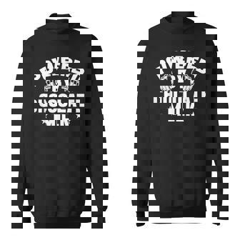 Powered By Chocolate Milk Bodybuilding Workout Sweatshirt - Monsterry