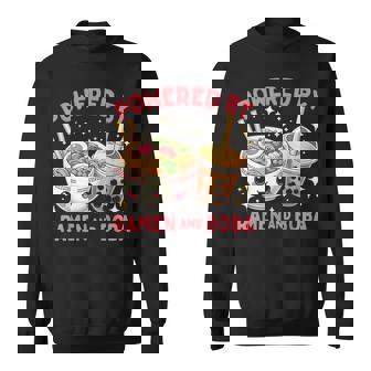 Powered By Ramen And Boba Ramen Boba Bubble Tea Sweatshirt - Monsterry