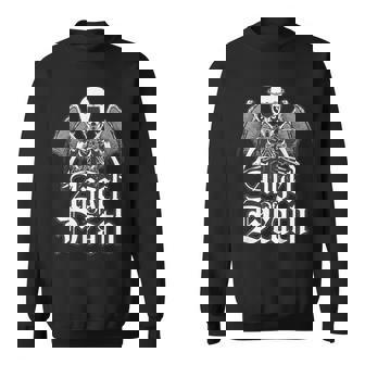 Praying Angel Of Death With Wings Goth Skull Sweatshirt - Monsterry