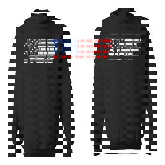 Pro Trump Patriotic Us Flag Independence Day Sweatshirt - Seseable