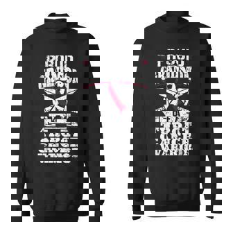 Proud Grandson Of A Throat Cancer Warrior Awareness Ribbon Sweatshirt - Monsterry
