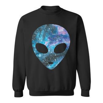 Psychedelic Alien Head Cosmic Galaxy Trippy Outer Space Sweatshirt - Geschenkecke