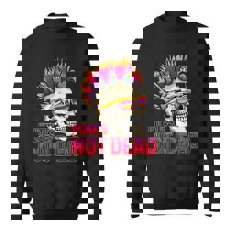 Punk's Not Dead Rock Retro Rocker Skull Punk Rock Sin Mangas Camisa de entrenamiento - Regaloses