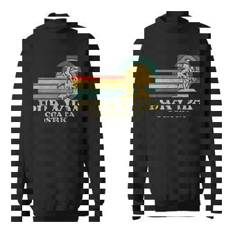Pura Vida Beach Costa Rica Family Vacation Vintage Palm Tree Sweatshirt | Seseable CA