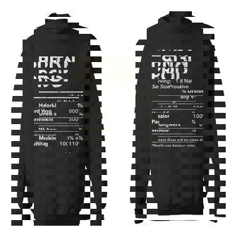 Puritan Ohio Proud Nutrition Facts Sweatshirt - Monsterry