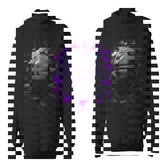 Purple Basketball Camouflage Sweatshirt - Monsterry