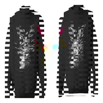 Rabbit Animal Motif Music Headphones Sunglasses Rabbit Sweatshirt - Geschenkecke