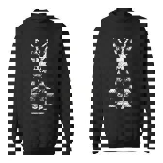 Rabbit Art Polygon Animal Abstract Motif Graphic Hare Sweatshirt - Monsterry