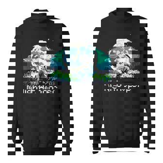 Rabbit Hare Animal Full Moon At Night Bunny 8-Bit Pixel Art Sweatshirt - Monsterry