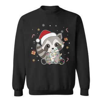 Raccoon Christmas Animals Fairy Lights Raccoon Sweatshirt - Geschenkecke