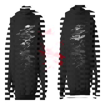Red And Black Dynamic Splatter Graphic Sweatshirt - Thegiftio