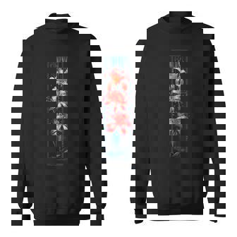 Red Spider Lily Flower In Japanese Grunge Aesthetic Style Sweatshirt - Monsterry