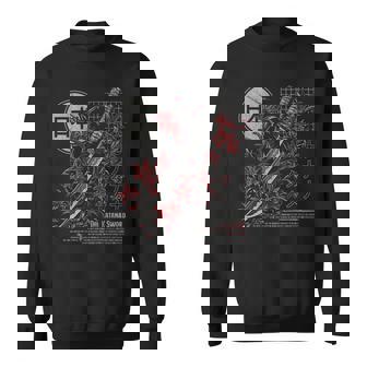 Red Spider Lily Flower Japanese Katana Sword Backprinted Sweatshirt - Monsterry