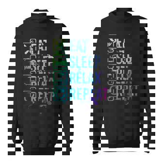 Relaxing On The Beach Eat Sleep Repeat Tank Top Sweatshirt - Monsterry
