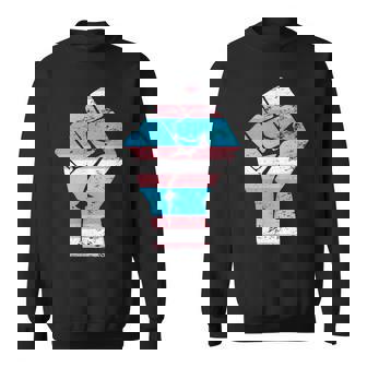 Resist Fist Transgender Flag Trans Pride Sweatshirt - Monsterry