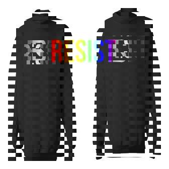Resist Rainbow Flag Nationa Pride March Shirt Sweatshirt - Monsterry