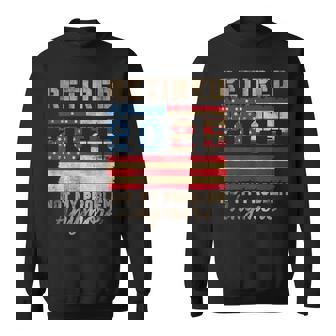 Retired 2025 Not My Problem Anymore Distressed Us Flag Sweatshirt | Seseable CA