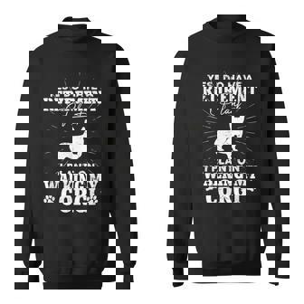 Retirement Plan Dog Walking Retired Corgi Dog Owner Sweatshirt - Monsterry