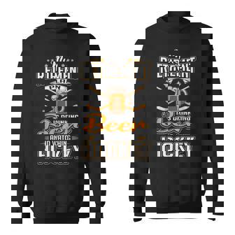 Retirement Plan Drinking Beer Watching Hockey Party Sweatshirt - Monsterry