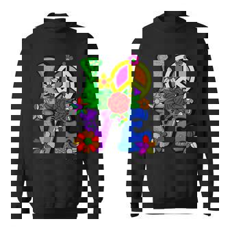Retro 60's 70's Flower Power Hippy Groovy Love Peace Hippie Sweatshirt - Monsterry