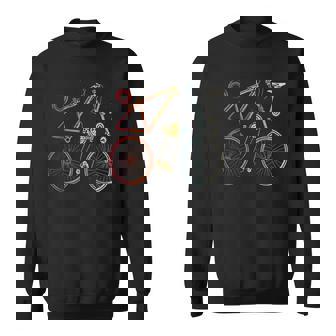 Retro Bike Body Part Biker Cycling Cyclist Sweatshirt - Monsterry