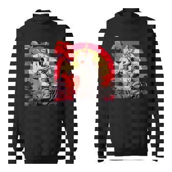 Retro Cat Birthday Japanese Graphic Kawaii Cat Anime Sweatshirt - Monsterry