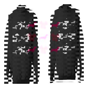 Retro Dachshund Cute Coquette Bow Wiener Dog Animal Lover Sweatshirt - Monsterry