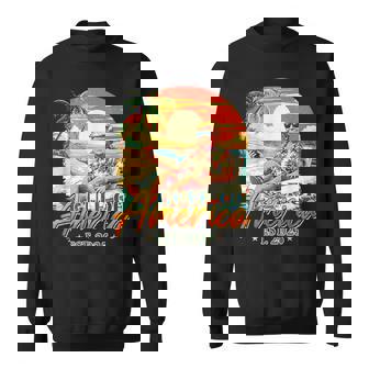 Retro Gulf Of Usa America Est 2025 American Flag Gulf Mexico Sweatshirt - Monsterry