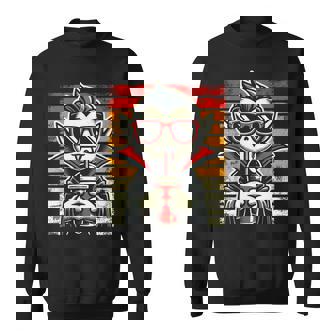 Retro Hipster Vampire With Smoothie Halloween Vampire Sweatshirt - Monsterry