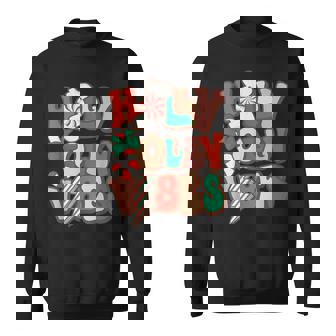 Retro Holly Babe Vibes Jolly Merry Christmas Santa Sweatshirt - Monsterry