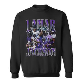 Retro Lamar Jackson Vintage Lover 90S Graphic Sweatshirt - Thegiftio UK