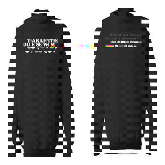 Retro You Are Safe With Me Rainbow Bi Transgender LGBT Pride Tank Top Sweatshirt - Monsterry