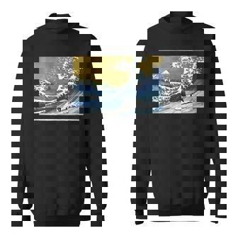 Retro Vintage Surfing A Wave Tapir Sweatshirt - Seseable