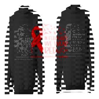 Ribbon Heart Hypertrophic Cardiomyopathy Awareness Hcm Sweatshirt - Monsterry