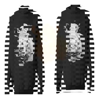 Rinoceronte Animal Print Dibujo Rinoceronte Naturaleza Motivo Camisa de entrenamiento - Regaloses