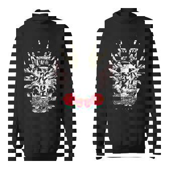 Lets Rock & Roll Squelette Main Rétrointage Rock Concert Sweater e - Cadeauxyz