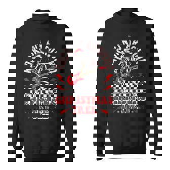 Rocking Around The Christmas Tree Jingle Bell Rock Skeleton Sweatshirt - Monsterry