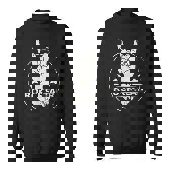 Be a Rockstar With Rock On Sign Sweatshirt - Monsterry