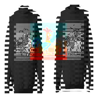 Rooster Beer Tap Pouring Beer Colorful Rooster Bar Scene Premium Sweatshirt - Monsterry