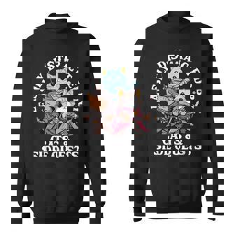 Rpg Gamer Cats Side Quest Distracted Nerdy Tabletop Fun Men Sweatshirt - Seseable