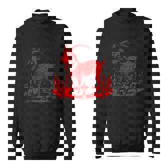 Sacred Goat With Candles Gothic Horror Ritual Pagan Goat Sweatshirt - Monsterry
