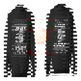 Santa Claus Weightlifting Christmas Fitness Gym Xmas Men Sweatshirt - Monsterry