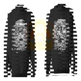 Santa Muerte Holy Death In Prayer Lettering Santa Muerte Camisa de entrenamiento - Regaloses
