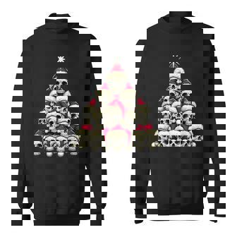 Santa Skull Christmas Tree Skeleton Gothic Holiday Sweatshirt - Monsterry