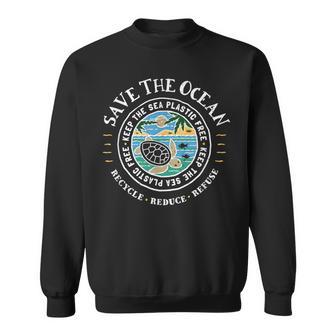 Save The Ocean Keep Sea Plastic Free Turtle Sweatshirt - Geschenkecke