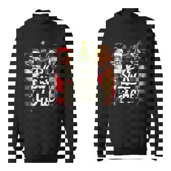 We Saw That For Christmas Xmas Santa Claus And Jesus Christ Sweatshirt - Monsterry