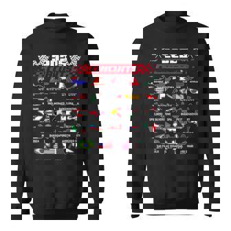 Schedule Racing Fast Cars Race Vintage Costume Formula 2025 Open Wheel Tracks Flag Lover Black Sweatshirt | Mazezy