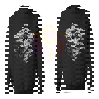 Science Geeks Geometry Tesseract Hypercube Cube Sweatshirt - Monsterry