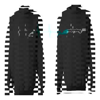 Scuba Diver Heartbeat Deep Diving EKG Pulseline Dive Sweatshirt - Monsterry
